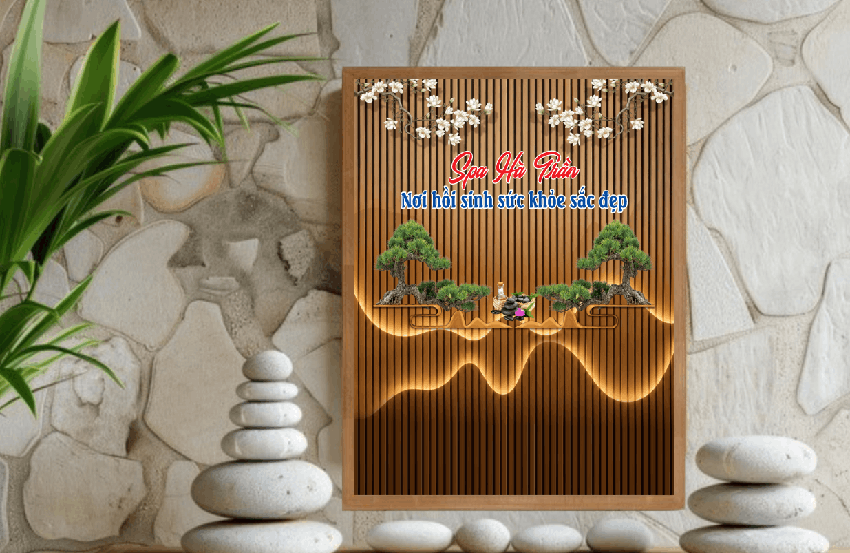 Bảng biển Spa Hà Trần file corel x7