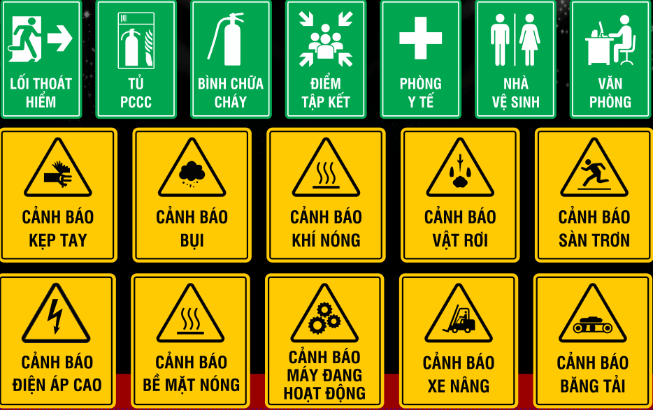 Bộ biển báo an toàn lao động – PCCC – chỉ dẫn