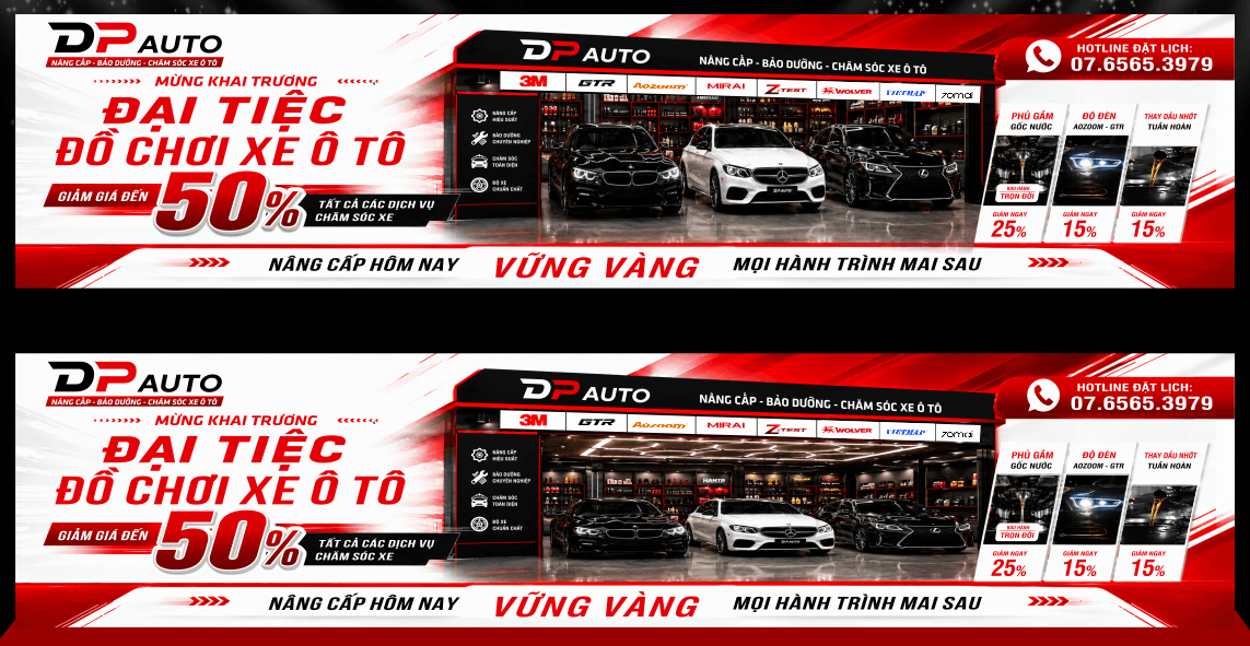 Banner Đại tiệc đồ chơi xe ô tô DP Auto