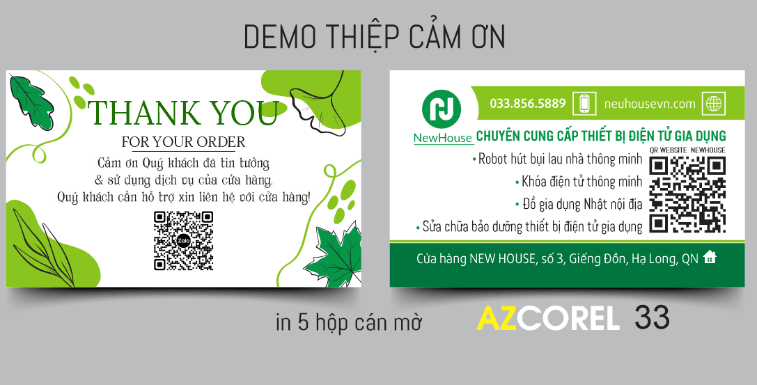 Thiệp danh thiếp cảm ơn Thank You New House