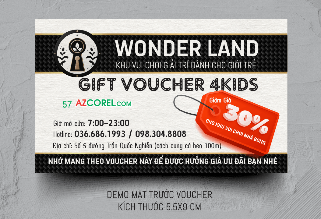 Gift Voucher 4Kids Nhà bóng cho trẻ file cdr