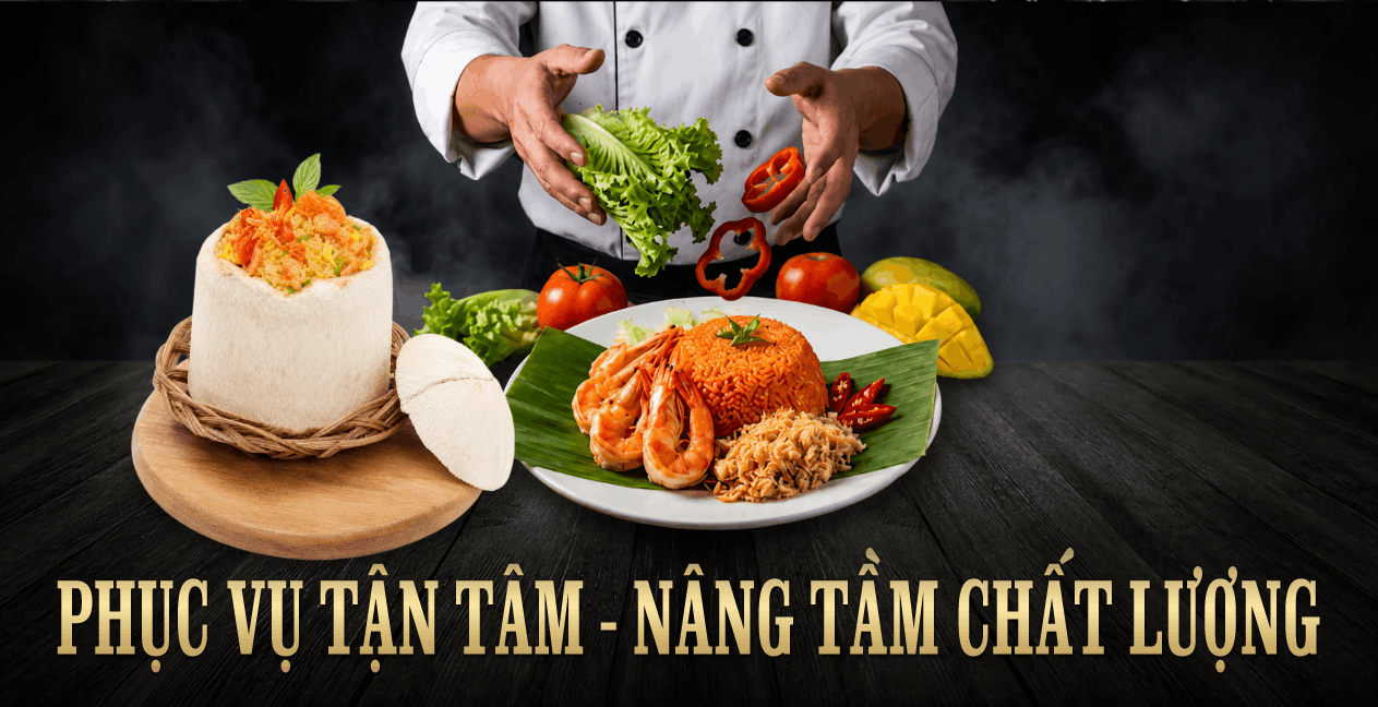 Banner quảng cáo dịch vụ ẩm thực hoặc suất ăn