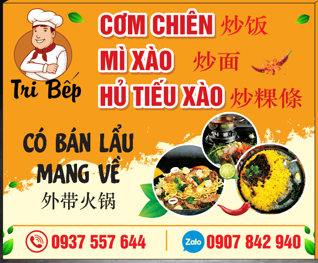 Biển quảng cáo quán ăn “Trù Bếp” file cdr x7