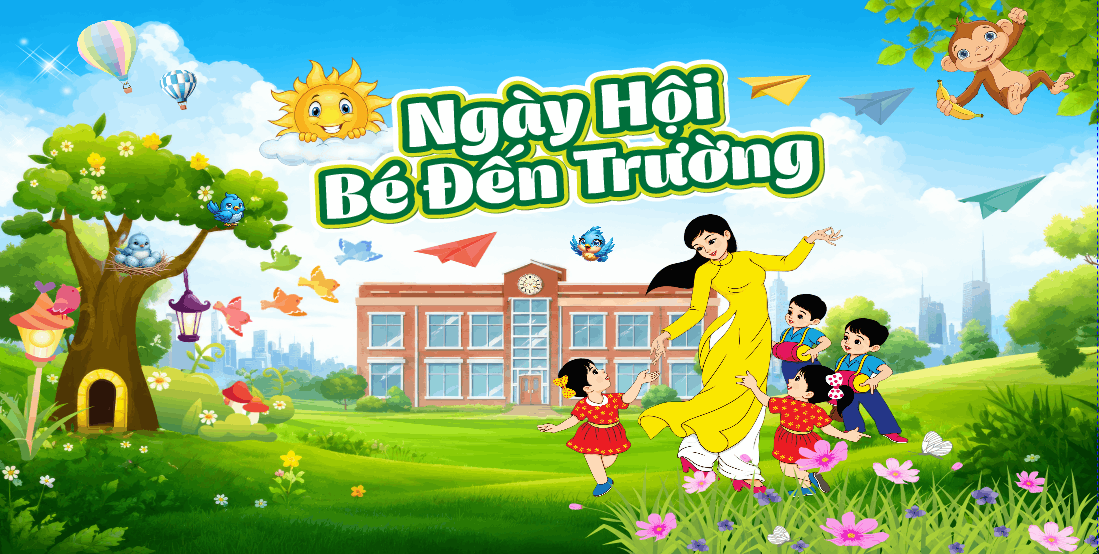 Backdrop/banner “Ngày hội Bé đến trường” file cdr