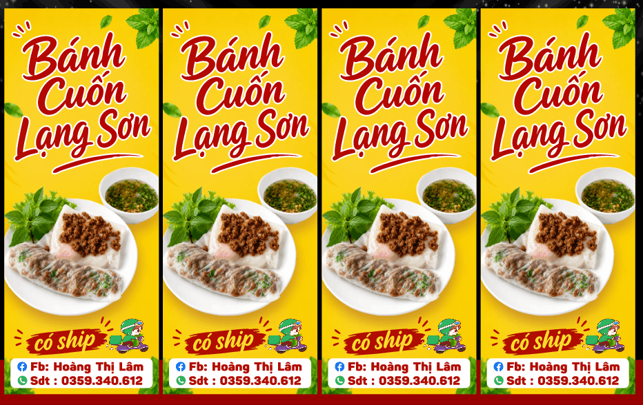 Poster quảng cáo “Bánh cuốn Lạng Sơn” file cdr