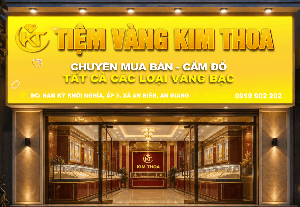 Biển quảng cáo tiệm vàng Kim Thoa file cdr