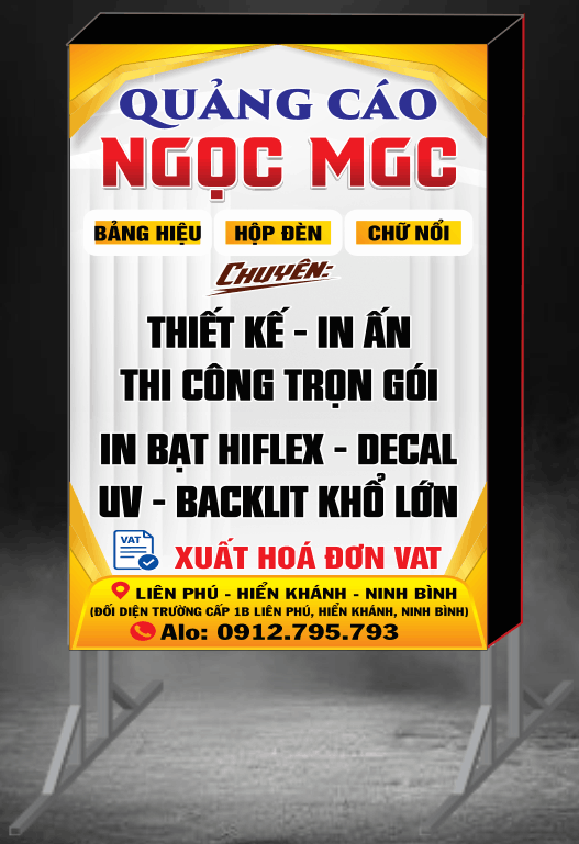Biển vẫy quảng cáo cáo Ngọc MGC file corel