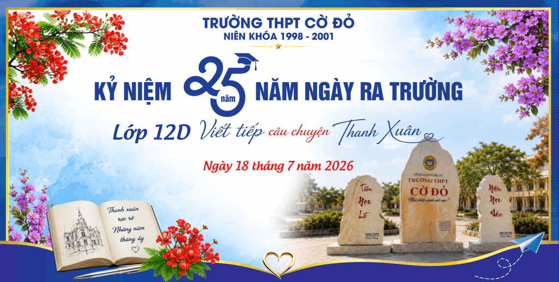 Backdrop họp lớp – kỷ niệm 25 năm ngày ra trường