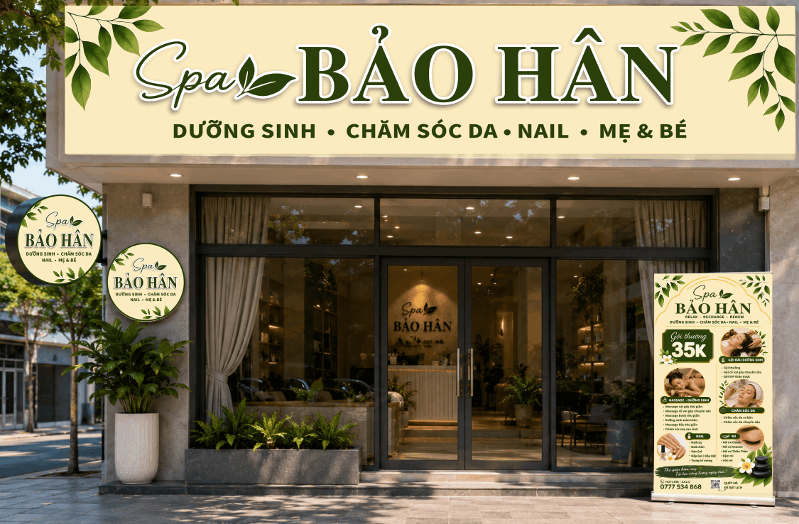 Biển quảng cáo cho Spa Bảo Hân file corel