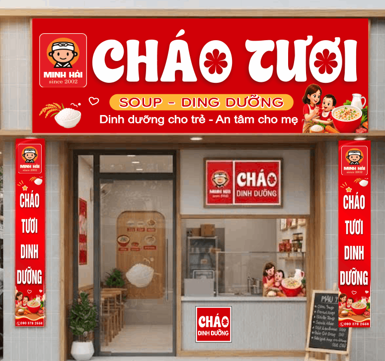 Biển quảng cáo cho cửa hàng Cháo file cdr