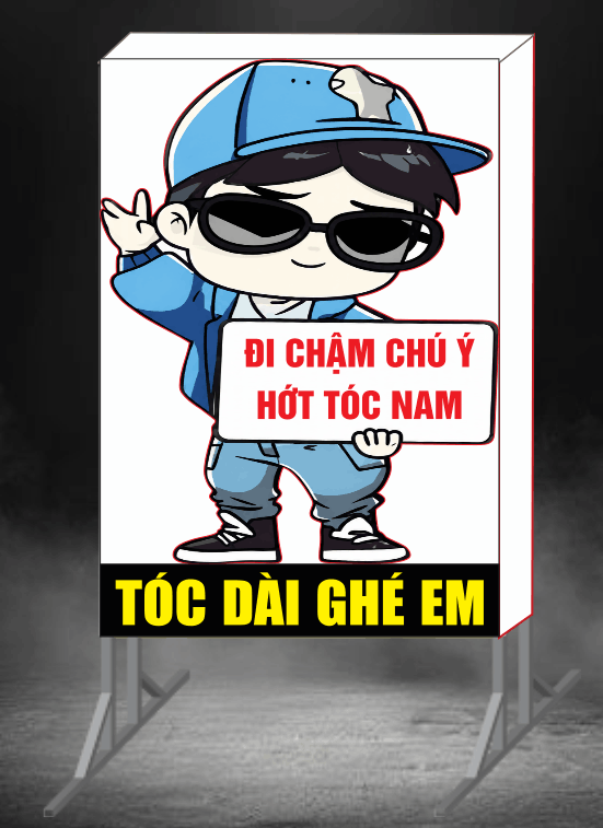 Biển vẫy QC tiệm cắt tóc nam file corel