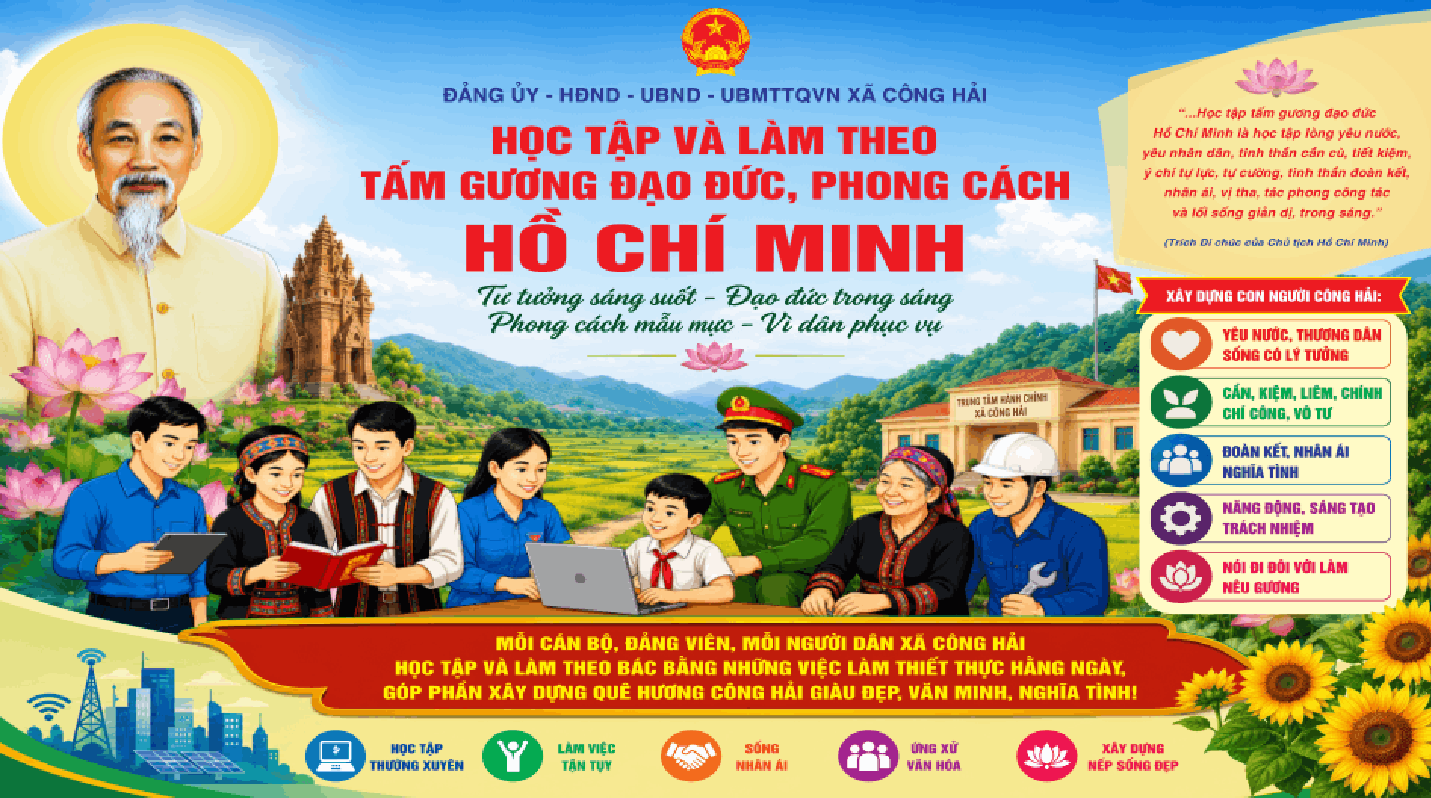 Pano tuyên truyền chính trị của xã Công Hải