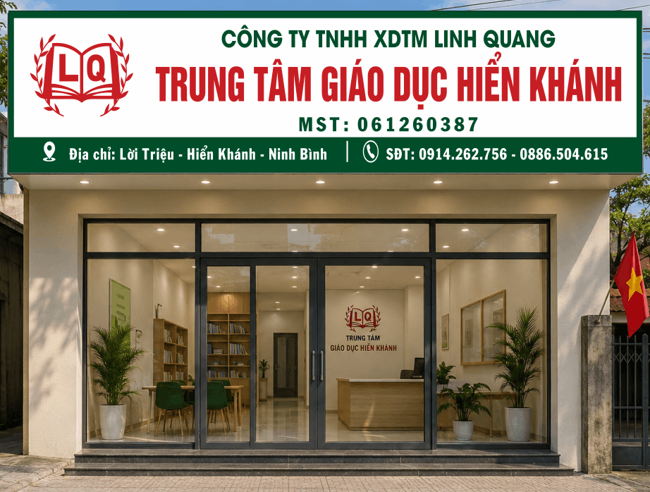 Biển QC trung tâm giáo dục Hiển Khánh file cdr