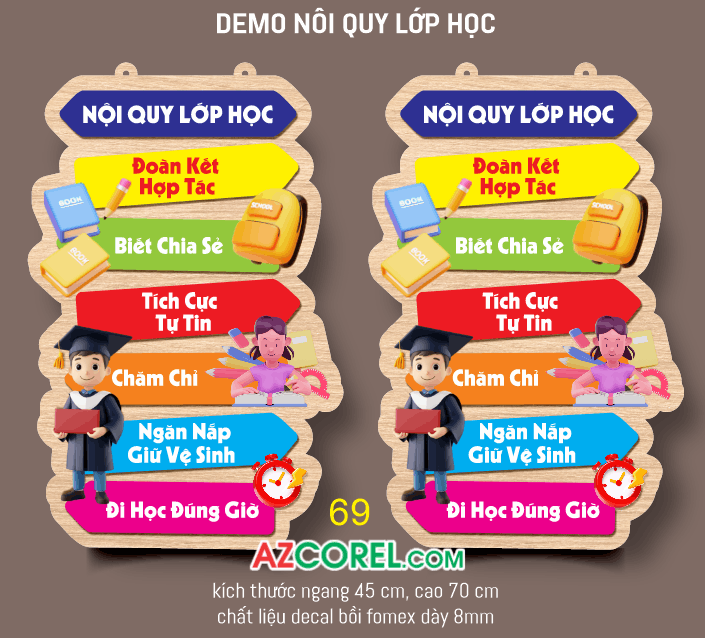 Bảng Nội Quy Lớp Học file Corel x7