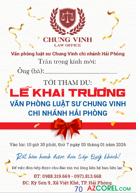 Giấy mời Lễ Khai Trương Văn phòng luật sư