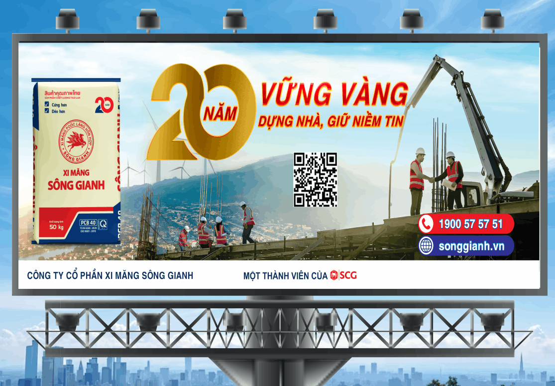 Pano xi măng 20 năm vững vàng dựng nhà
