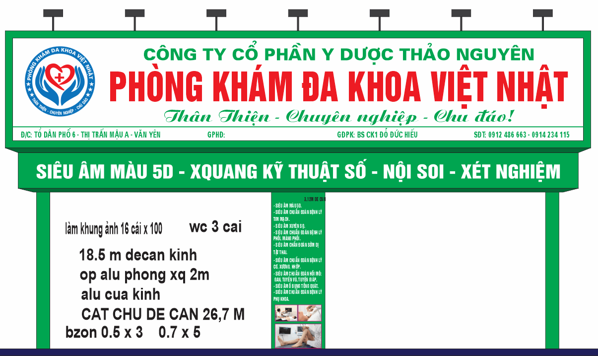 Biển QC Phòng khám đa khoa Việt Nhật file cdr