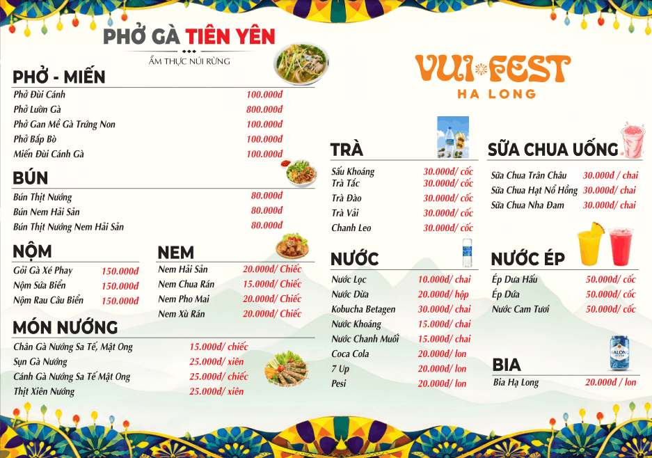 Biển Phở gà Tiên Yên Vui Fest Hạ Long file cdr