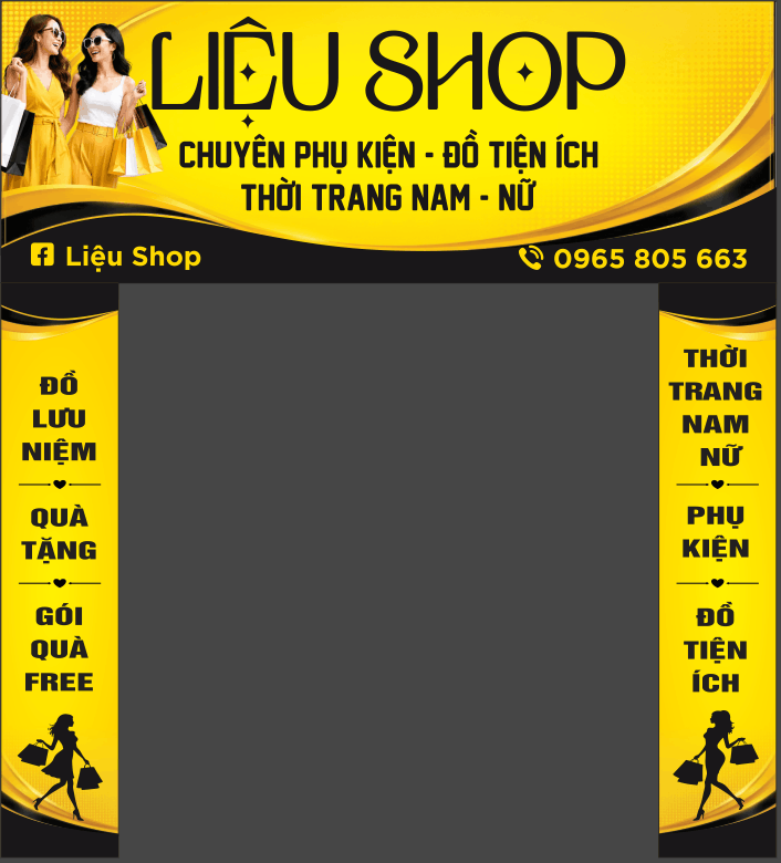Biển quảng cáo cửa hàng thời trang Liệu Shop file cdr