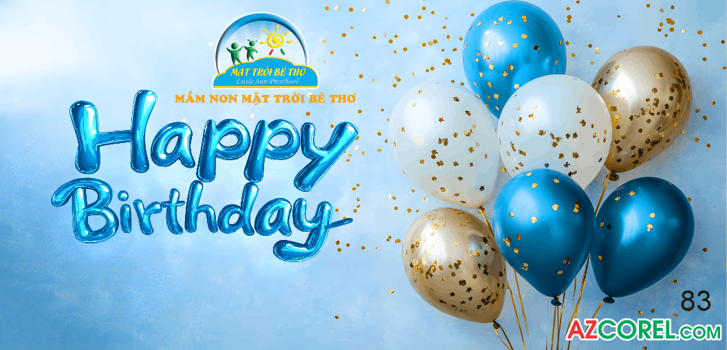 Background sinh nhật Happy Birthday mầm non