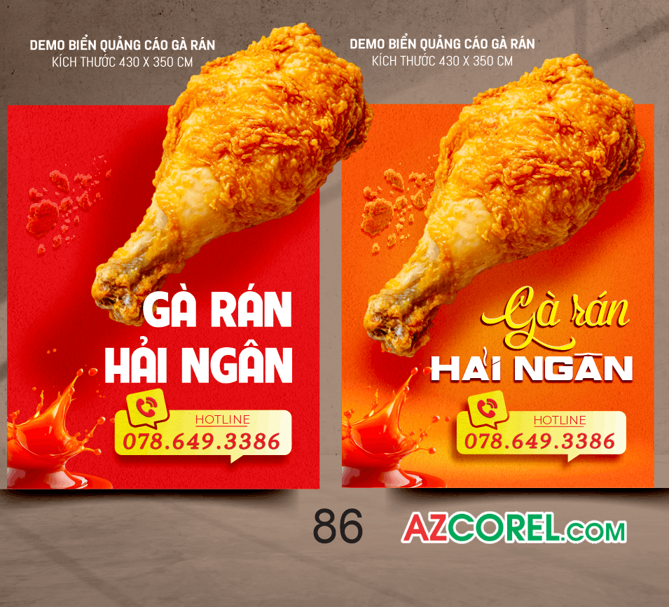Biển Quảng Cáo Gà Rán Hải Ngân file corel