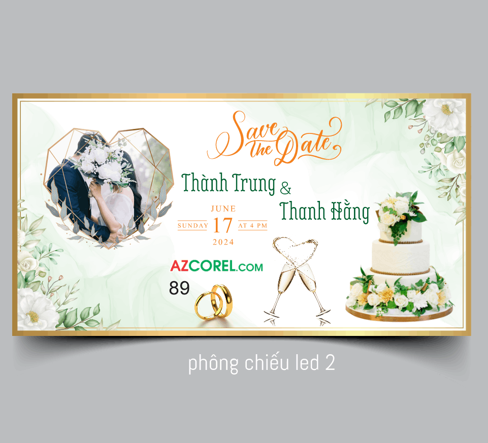 Phông đám cưới Wedding Save The Date file corel