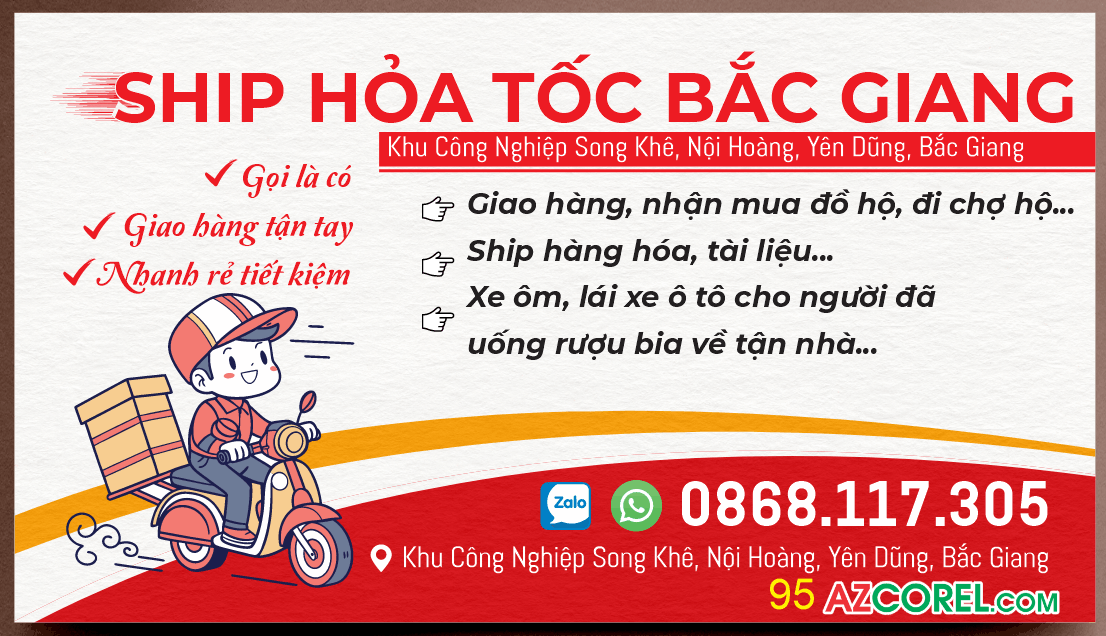 Card visit Ship hỏa tốc Bắc Giang file corel