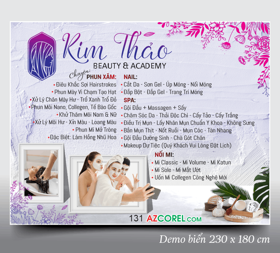 Biển quảng cáo Kim Thảo Beauty & Academy file cdr