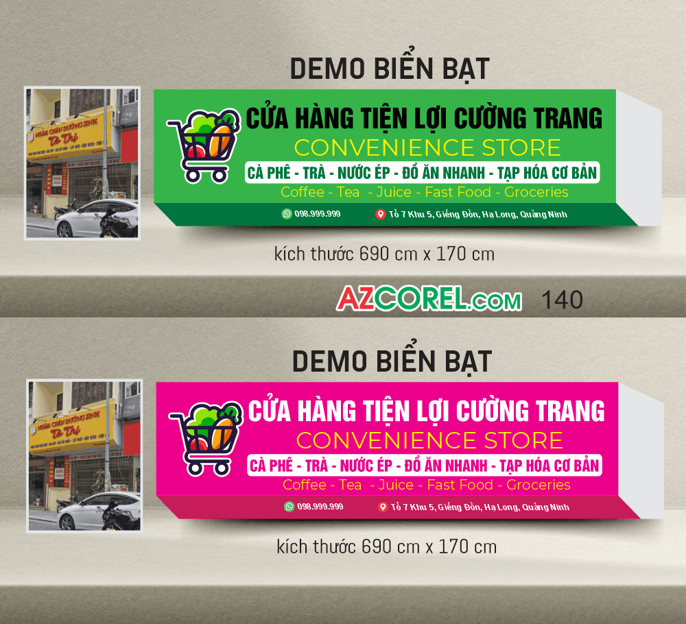Biển bạt Cửa hàng tiện lợi Cường Trang file cdr