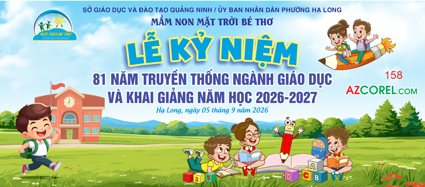 Backdrop Lễ Khai Giảng năm học 2026 file corel