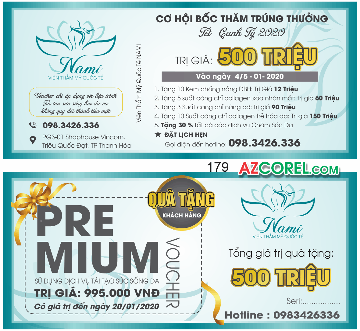 Thẻ Voucher Viện thẩm mỹ quốc tế Nami