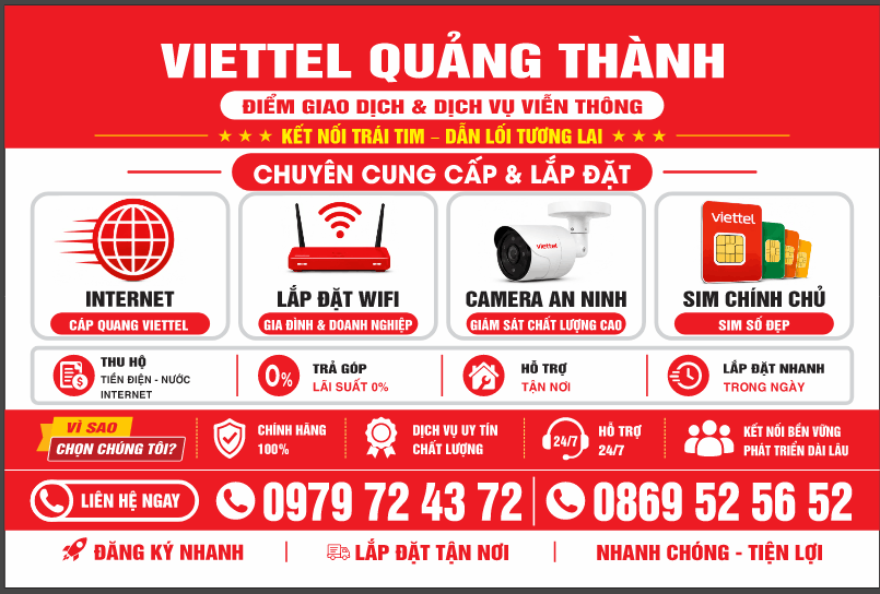 Biển QC điểm giao dịch Viettel Quảng Thành