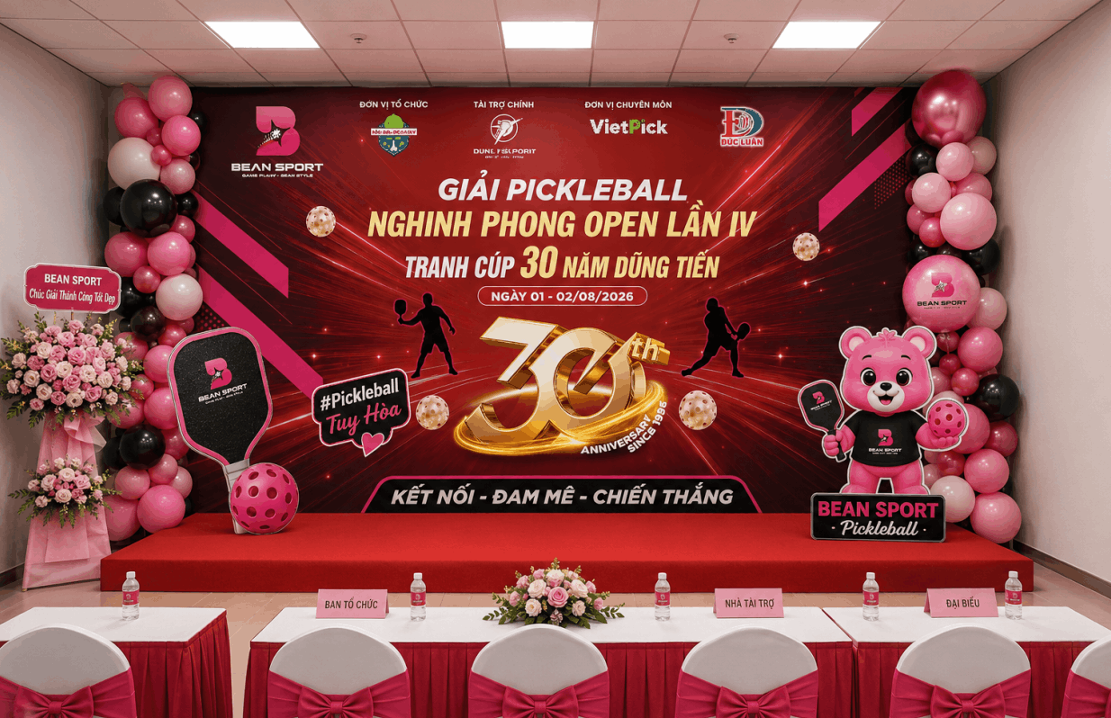 Backdrop cho giải đấu Pickleball NGHINH PHONG
