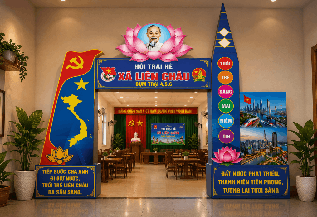 Thiết kế cổng trại hè của ĐTN xã Liên Châu