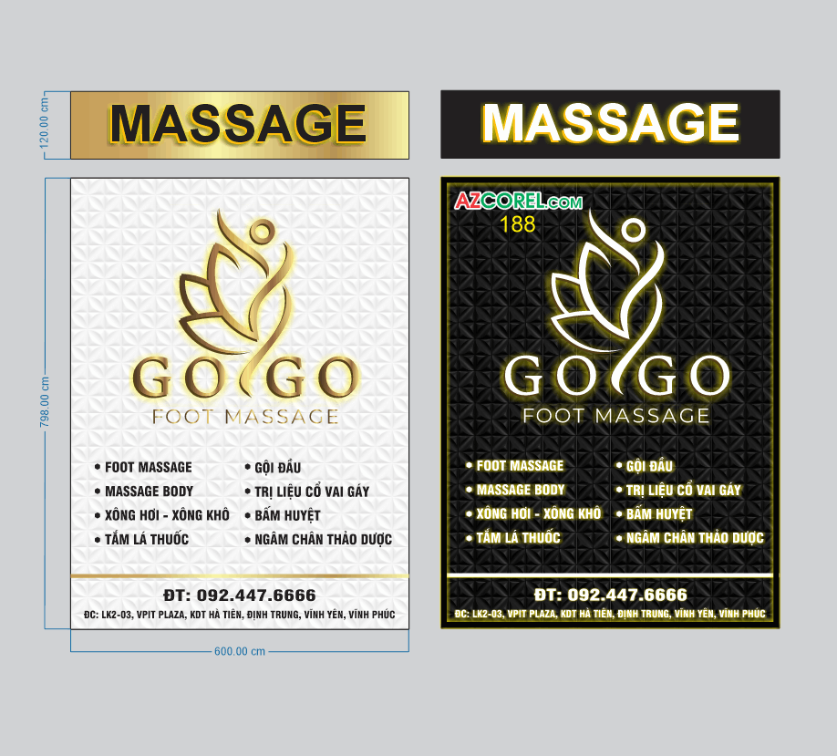 Biển vẫy Massage GoGo Foot Massage file corel