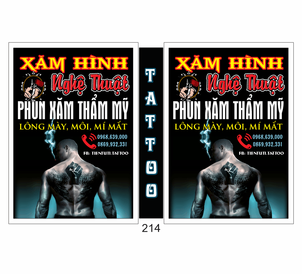 Biển vẫy QC Xăm hình nghệ thuật.. file Corel