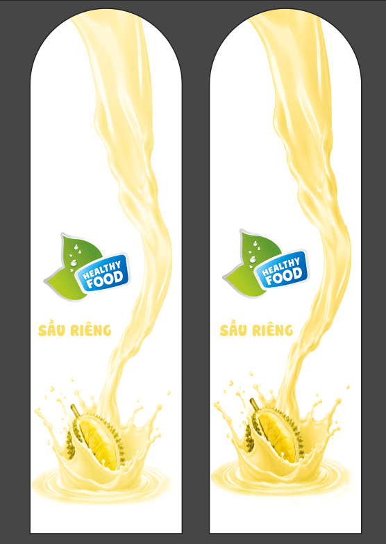 Panel trang trí quảng cáo sản phẩm sầu riêng file cdr
