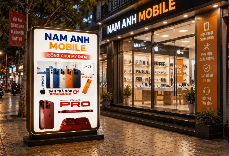 Biển QC Nam Anh Mobile Iphone Pro file corel