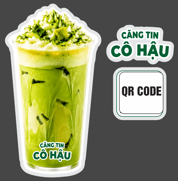 Căng tin cô Hậu - cốc trà sữa file corel