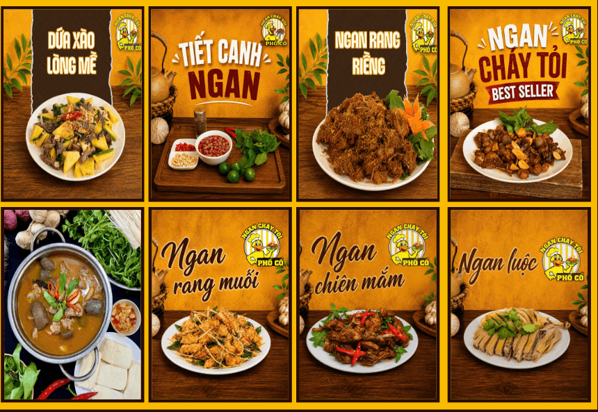 Biển quảng cáo Ngan cháy tỏi A Thảo file cdr