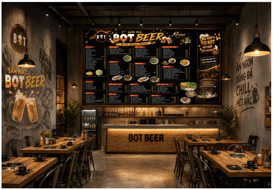 Menu Sân Bia - Bọt Beer file corel