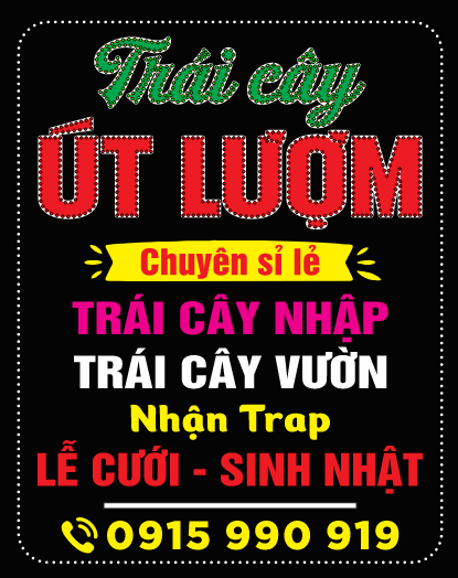 Biển vẫy quảng cáo Trái cây Út Lượm file cdr