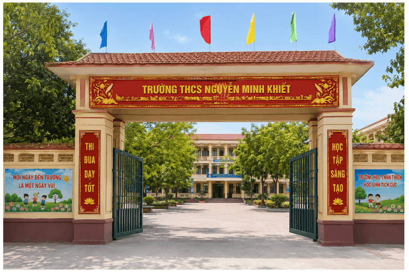 Biển quảng cáo trường THCS Nguyễn Minh Khiết