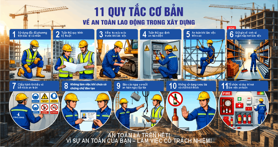 11 quy tắc cơ bản về lao động trong xây dựng