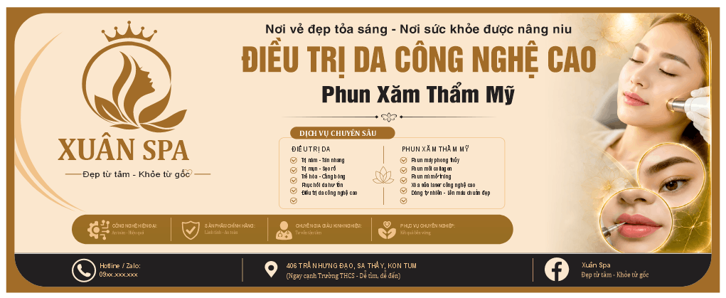 Banner điều trị da công nghệ cao Xuân Spa file cdr