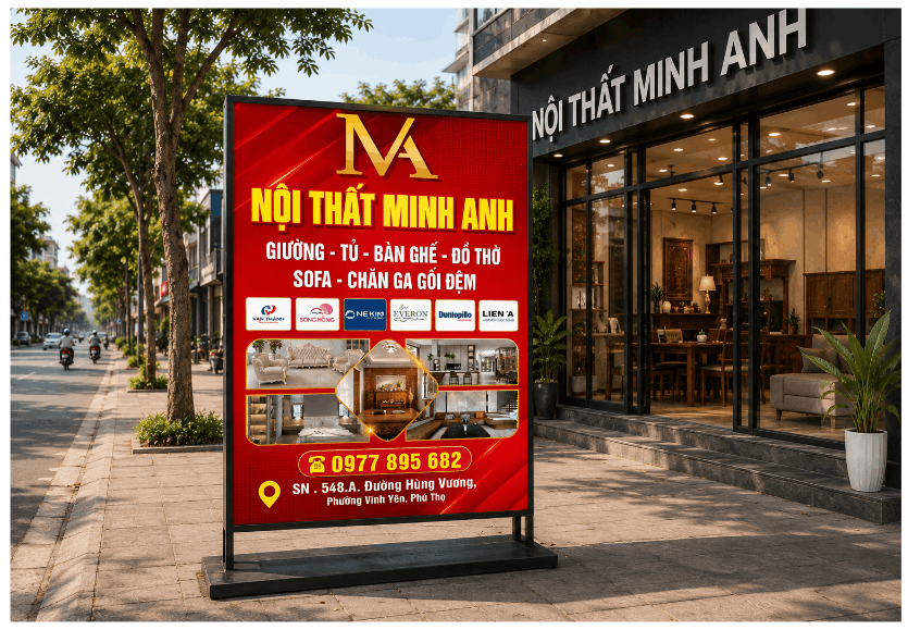 Biển vẫy quảng cáo Nội thất Minh Anh file cdr