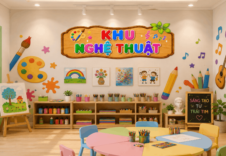 Bảng trang trí Khu Nghệ Thuật trường mầm non