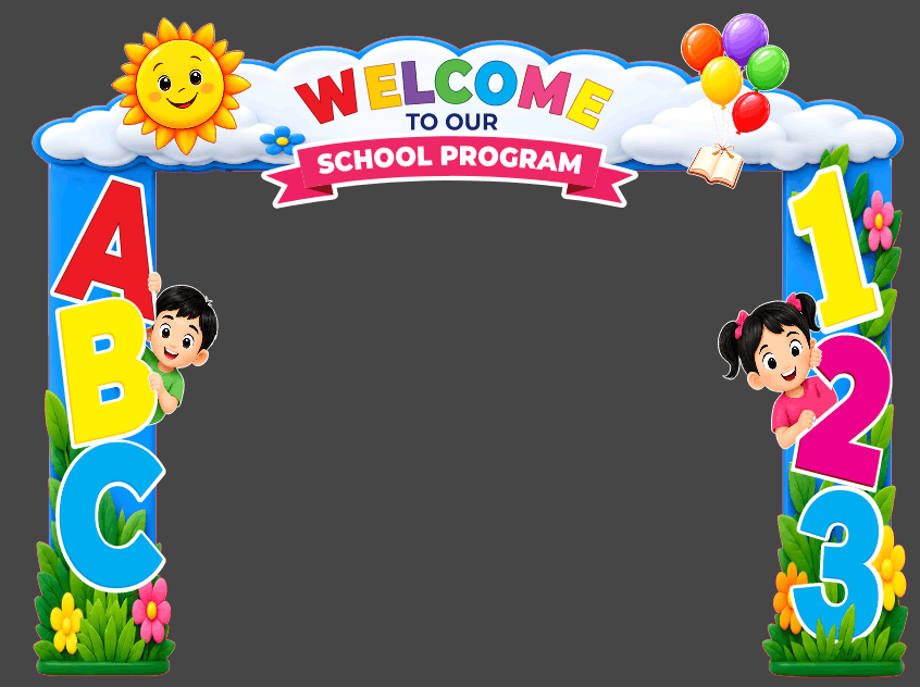 Mẫu cổng trường Welcome to our School Program