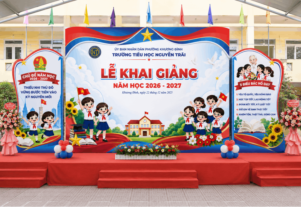 Market Lễ Khai Giảng trường tiểu học Nguyễn Trãi file cdr