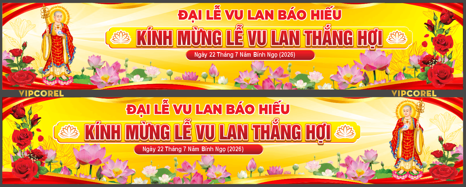 Pano Đại lễ vu lan báo hiếu kính mừng lễ Vu Lan